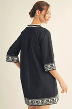Load image into Gallery viewer, Ella Embroidered Dress - Black