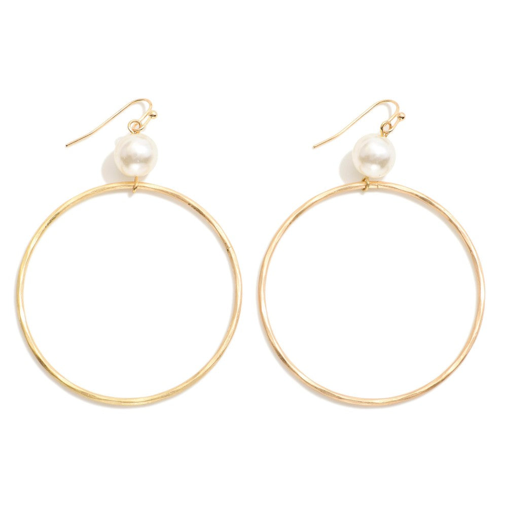 Circle Pearl Gold Hoops