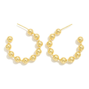 Gold Chunky Beaded Hoops