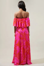 Load image into Gallery viewer, Tropics Off The Shoulder Maxi Dress - Fuchsia