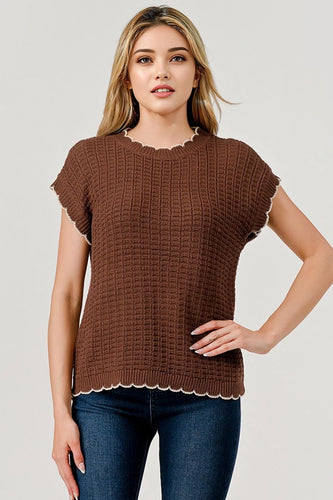 Jeni Sweater Top - Brown