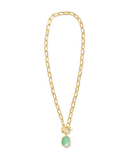 Load image into Gallery viewer, Kendra Scott Daphne Gold Chain Necklace in Light Green Mother of Pearl