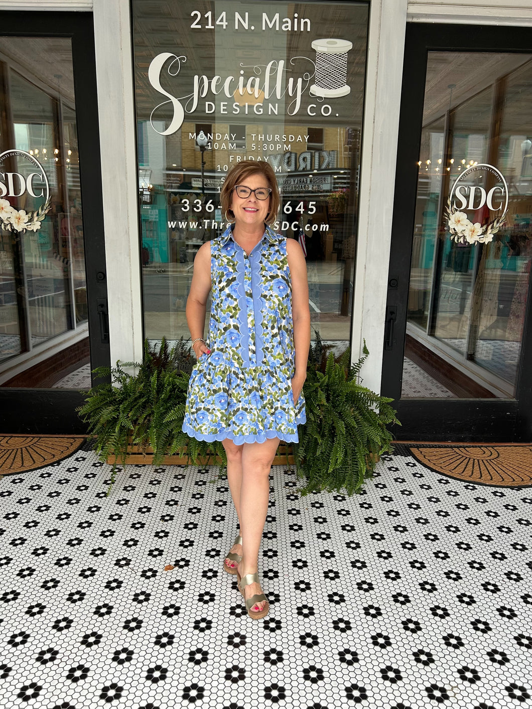 Norah Floral Mini Dress - Blue