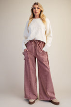 Load image into Gallery viewer, Washed Terry Knit Cargo Pants - Red Bean