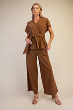 Load image into Gallery viewer, Allie Wrap Waist Tie Top - Camel