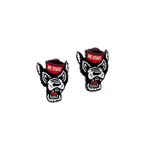 NC State Wolf Logo Stud Earrings