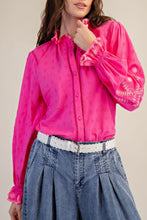 Load image into Gallery viewer, Lucy Textured Embroidery Top - Hot Pink