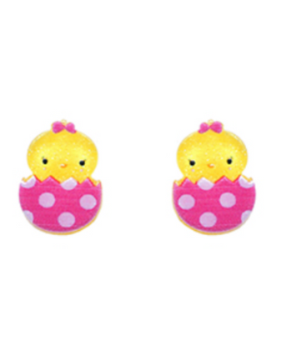 Cool Chicks Easter Stud Earrings - Pink