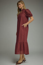 Load image into Gallery viewer, The Betsy Eyelet Midi Dress - Burgundy