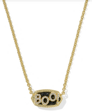 Load image into Gallery viewer, Kendra Scott Elisa Gold Boo Short Pendant Necklace - Black Granite