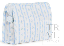 Load image into Gallery viewer, TRVL Design - Roadie Medium Zip Pouch - Ribbon Floral Blue