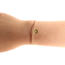 Load image into Gallery viewer, Beaded Blondes Cross Cutout Charm Bracelet: Extended 7.25 inch / Gold