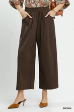 Load image into Gallery viewer, Jessica Wide Leg Pull-On Crop Pants with Pockets - Brown