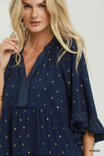 Load image into Gallery viewer, Jenny Metallic Dot  Dress - Indigo