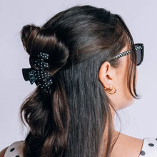 Load image into Gallery viewer, Medium Teleties Classic Hair Clip - Black Polka Dot Party