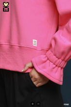 Load image into Gallery viewer, Dolly Ruffle Sleeve EverFleece Sweatshirt - Pink