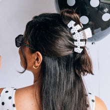Load image into Gallery viewer, Large Teleties Classic Hair Clip - White Polka Dot Party