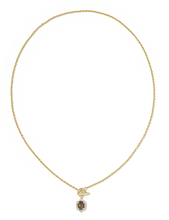 Load image into Gallery viewer, Kendra Scott Daphne Crystal Frame Toggle Necklace -  Gold Bronze Veined Purple Amethyst