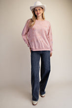 Load image into Gallery viewer, Printed Washed Terry Pullover - Rose