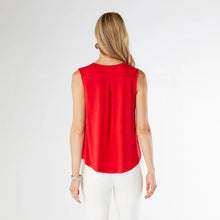 Load image into Gallery viewer, Erin Pleat Back V-Neck Tank - Tango Red