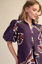Load image into Gallery viewer, Autumn Puff Sleeve Midi Dress - Purple