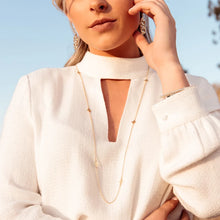 Load image into Gallery viewer, Believer Cross Station Necklace - Gold