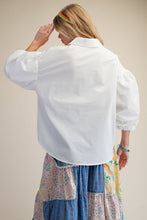 Load image into Gallery viewer, 3/4 Sleeves Button Down Top - White