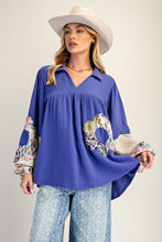Load image into Gallery viewer, Patch Gauze Tunic - Royal Blue