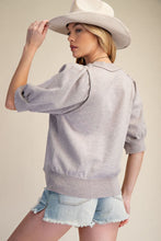 Load image into Gallery viewer, Short Puff Sleeves Knitted Top - Stone
