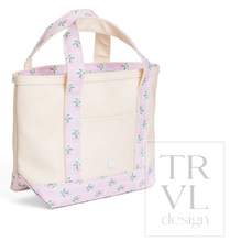Load image into Gallery viewer, TRVL Design - Mini Tote - Coated Canvas Natural with Petite Fleur Pink Trim