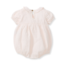 Load image into Gallery viewer, Burt's Bees Baby Girl Muslin Collar Bubble Romper