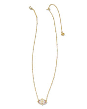 Load image into Gallery viewer, Kendra Scott Elisa Gold Flower Petal Frame Short Pendant Necklace in Pastel Mix
