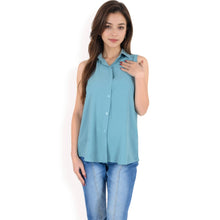 Load image into Gallery viewer, Sleeveless Button Top -White