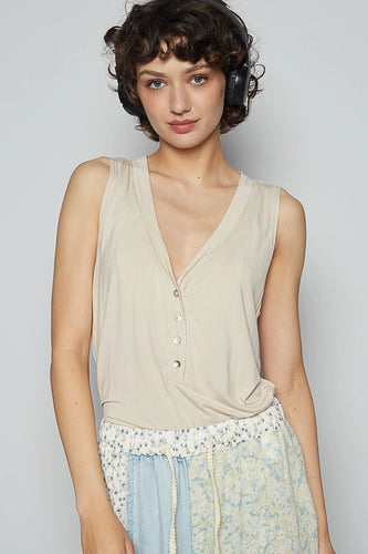 Everyday Henley Tank - Oatmeal