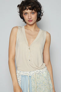 Everyday Henley Tank - Oatmeal