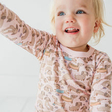 Load image into Gallery viewer, Magnolia Baby Long Pajamas - Dusty Rose Dachshund