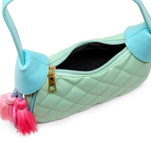 Load image into Gallery viewer, Classic Quilted Children&#39;s Shoulder Bag - Aqua Green
