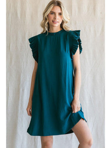 The Kate Ruffle Dress - Teal