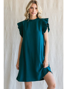 The Kate Ruffle Dress - Teal