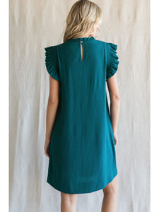 The Kate Ruffle Dress - Teal