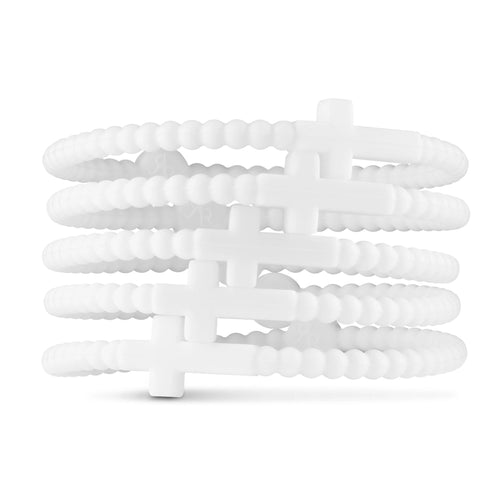 Jesus Bracelet Stack in White - Large - by Ryan & Rose