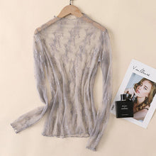 Load image into Gallery viewer, Veronica White Mesh Blouse - Long Sleeve Lace Top