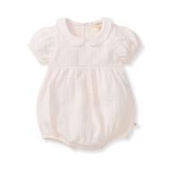 Burt's Bees Baby Girl Muslin Collar Bubble Romper