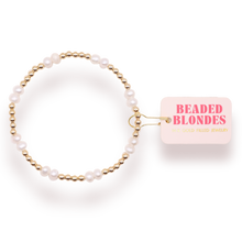 Load image into Gallery viewer, Beaded Blondes Coastal Pearl Bracelet in Gold: Petite 6.25 inch