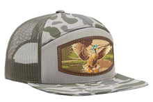 Load image into Gallery viewer, Mallard Woven Patch Old School Camo Hat.: OS Harvest Camo