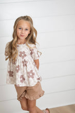 Load image into Gallery viewer, Kids Daisy Tan Ruffle Short Set