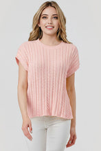 Load image into Gallery viewer, Caroline Cable Knit Top - Pink