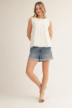 Load image into Gallery viewer, Sylvie Babydoll Top - White