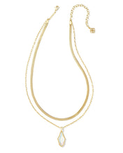 Load image into Gallery viewer, Kendra Scott Evelyn Gold Multi Strand Necklace in Rock Crystal Dichroic