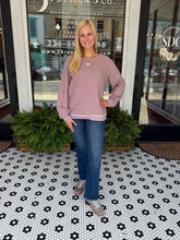 Load image into Gallery viewer, Lace Back Knit Pullover Top - Berry